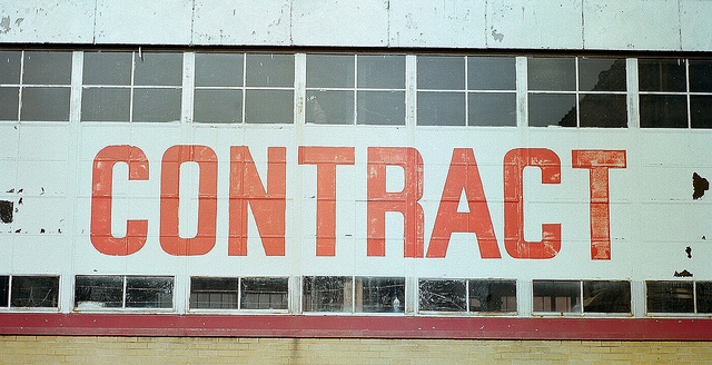 Contract in red
